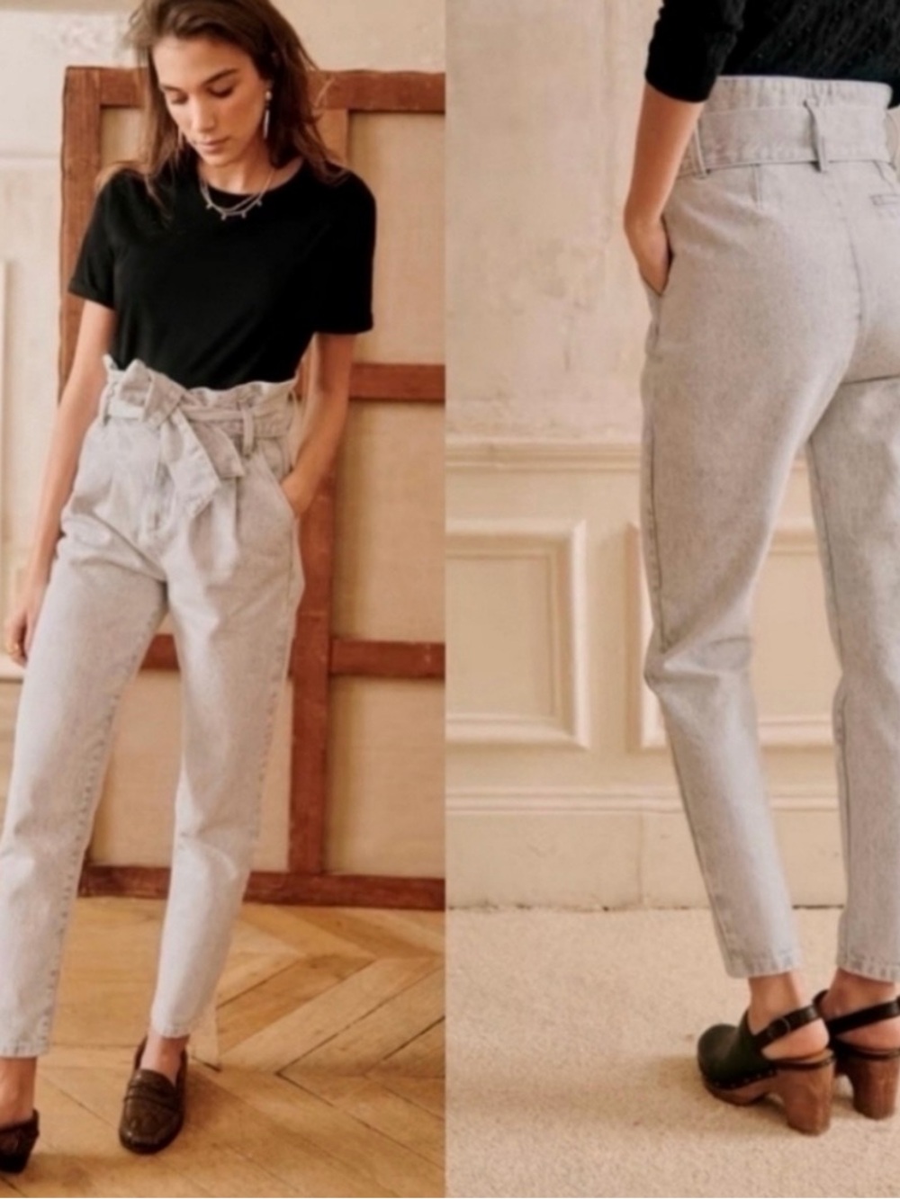 Sezane Austin‎ Trousers Gris Neige - Size 34 - 2